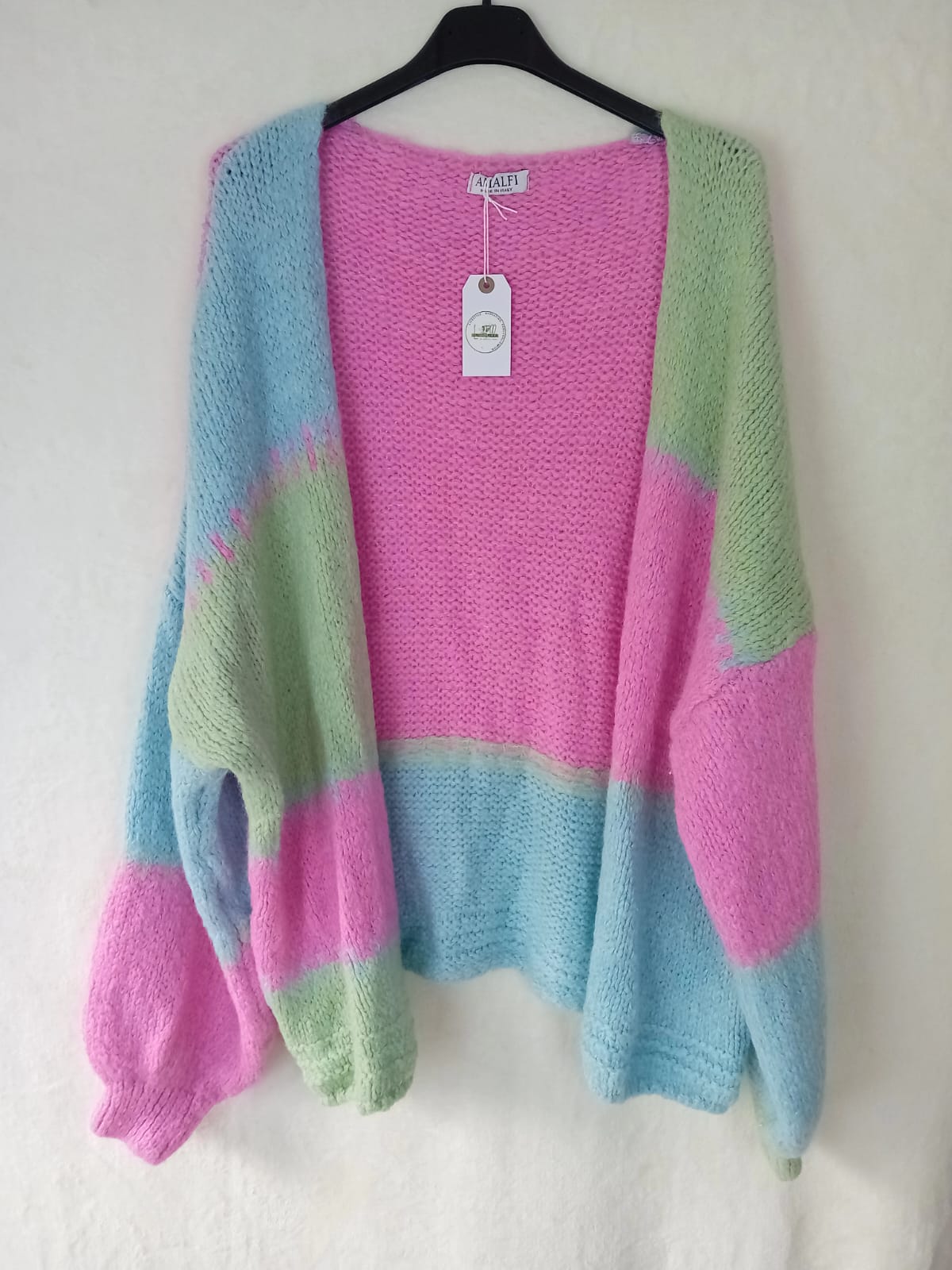 Strickjacke- Patchwork- Pink
